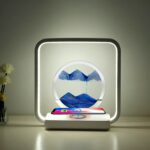 13477 3D Wireless Charging LED Light USB Quicksand Painting Lamp for Bedroom - Closeup Embroidery by Nari Haat, India...