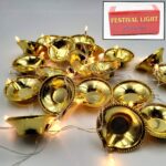 LED Diya Series Light, Fairy Lights for Diwali Decoration (16 Diya) - Sleeve Design by Nari Haat, Indian ethnic wear,...