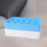 Multi-Function Desktop Drawer Storage Box 10 Grid Underwear Socks Box (2 Pc Set) - Front View by Nari Haat, Indian et...
