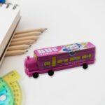 Double Decker Metal Bus Compass Case – 2-Layer Movable Wheels & Sharpener for Kids - Closeup Embroidery by Nari Haa...
