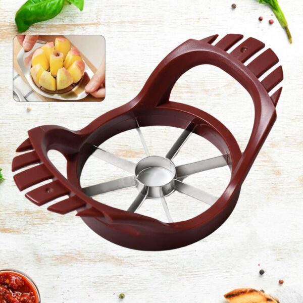 stainless steel apple cut, apple slicer, fruit divider, core remover, separator - Front View by Nari Haat, Indian eth...