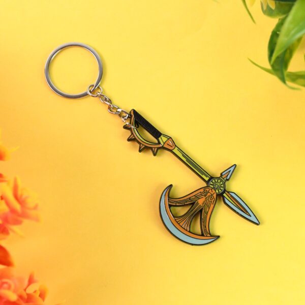Axe Shape Metal Keychain - Durable & Stylish Accessory (1 Pc) - Front View by Nari Haat, Indian ethnic wear, women cl...