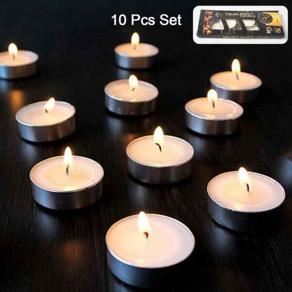 Tealight Candles Set, Smokeless Candles, Diwali (10 Pcs set) - Front View by Nari Haat, Indian ethnic wear, women clo...