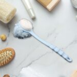 Long Handle Shower Puff Pouf Sponge Exfoliating Mesh Brush Scrubber,Bath Loofah Bath Scrubber for Body Shower Loofah ...