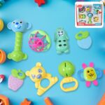 Kinder Rattles & Teething Set – Non-Toxic Shake & Grab Baby Toys (8 Pcs Set) - Front View by Nari Haat, Indian ethn...
