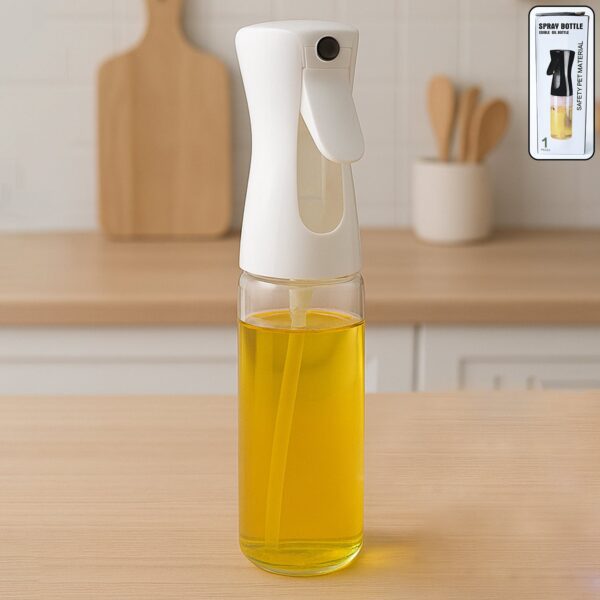 Glass Oil Spray Bottle - Versatile Kitchen Gadgets (250 ML Approx / With White Box) - Front View by Nari Haat, Indian...