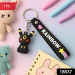 Cute Cartoon Silicone 3D Key Chain with Metal Hook & Strap (Pack of 1 / Mix Design) - With Dupatta by Nari Haat, Indi...