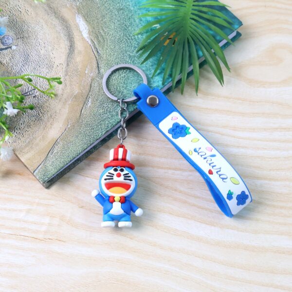 Cute Silicone 3D Key Chain with Metal Hook & Strap (Pack of 1) - Front View by Nari Haat, Indian ethnic wear, women c...