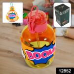 Cute Plastic Water Bottle with adjustable shoulder strap, Straw and Rubber Grip potable drinking cup Water Bottle For...