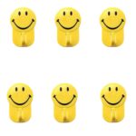 Plastic Self-Adhesive Smiley Face Hooks, 1 Kg Load Capacity (6pcs) - Front View by Nari Haat, Indian ethnic wear, wom...