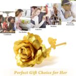 Luxury Decorative Gold Plated Artificial Golden Rose with Premium Box - Sleeve Design by Nari Haat, Indian ethnic wea...