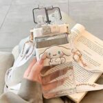 2in1 Dual Compartment Water Bottle with Straw and Adjustable Shoulder Straps (1 Pc / Multi color) - Closeup Embroider...