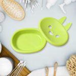 Soap Box  Cute Rabbit Shape Double Bowl Plastic Rack Storage - Back View by Nari Haat, Indian ethnic wear, women clot...