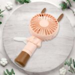 Portable Small Fan Handheld  Without Battery & USB Cable Hand Press Fan (1 Pc) - Closeup Embroidery by Nari Haat, Ind...