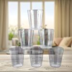 Apex Pyramid Ringo Plastic Glass – 300ml Approx | Durable, Crystal-Clear Tumbler - Neckline Detail by Nari Haat, In...