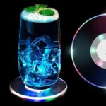 Colorful LED Cocktail Coaster, Round Ultra-Thin LED Drink Coaster (1 Pc) - Neckline Detail by Nari Haat, Indian ethni...