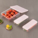Plastic Food Storage Container for Fridge, fridge storage boxes with Lid Stackable Fridge Storage Containers freeze o...