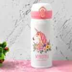 Stainless Steel Insulated Vacuum Water Bottle (350 ml Approx) - Front View by Nari Haat, Indian ethnic wear, women cl...