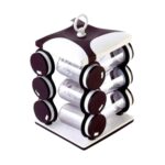 Spice jar Set - Food Grade Plastic 12pcs Spice jar (Brown Box) - Back View by Nari Haat, Indian ethnic wear, women cl...