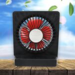 Portable Desk Fan – 1 Speed Setting, Personal Table Fan for Office (1 Pc) - Closeup Embroidery by Nari Haat, Indian...