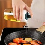 2 in 1 Glass Oil dispenser jar / Bottle with brush (1 Set) - Back View by Nari Haat, Indian ethnic wear, women clothi...