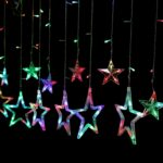 12 Stars LED Curtain String Lights with 8 Flashing Modes (Multicolor / With Box) - Closeup Embroidery by Nari Haat, I...