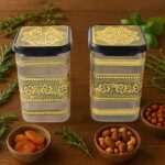 Plastic Rajwadi Container 2pcs set 1100ml - Back View by Nari Haat, Indian ethnic wear, women clothing, designer suit