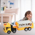 Realistic Long-Haul Toy Vehicle Transport Playset with Lights and Sound - Closeup Embroidery by Nari Haat, Indian eth...