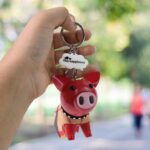 Cute Pig Keyring Keychain (1 Pc) - Neckline Detail by Nari Haat, Indian ethnic wear, women clothing, designer suit