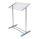 Multi-Functional Single Tier Mobile Towel Foldable Rack for Cloth and Towel / Stainless Steel and Plastic Made Mobile...