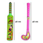 Combo of Light Weight Plastic Bat, Ball & Hockey for Kids, Boys, Indoor, Outdoor Play - Sleeve Design by Nari Haat, I...