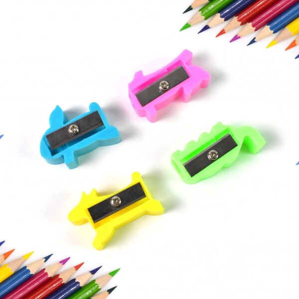 Plastic Small Cute Pencil Sharpener (1 Pc / Mix Design & Color) - Front View by Nari Haat, Indian ethnic wear, women ...