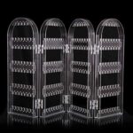 4 Folding Storage Hanger Acrylic Earring Screen Holder Display Stand Clear (1 Set) - Front View by Nari Haat, Indian ...