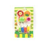 Fancy & Stylish Mini Erasers for Kids (8 Pc Set) - Fun Designs, Party Favors - Sleeve Design by Nari Haat, Indian eth...