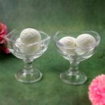 Glass Footed Dessert Bowl, Ice Cream Cup (2 Pcs Set) - Closeup Embroidery by Nari Haat, Indian ethnic wear, women clo...