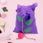 Foldable nylon shopping bag with rose design