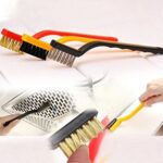 3 Pc Mini Wire Brush Set for cleaning (Brass, Nylon, Stainless Steel Bristles) - Sleeve Design by Nari Haat, Indian e...