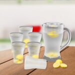 Apex Unbreakable Lemon Jug Set with 6 Glasses – 1200ML Jug + 300ML Glasses Approx - Closeup Embroidery by Nari Haat...