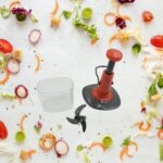 Manual Food Chopper (650ml): 3 Stainless Steel Blades, Locking System, Anti-Slip - Sleeve Design by Nari Haat, Indian...