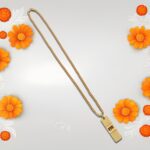 Golden Ram Naam Locket With Chain (1 Pc) - Neckline Detail by Nari Haat, Indian ethnic wear, women clothing, designer...