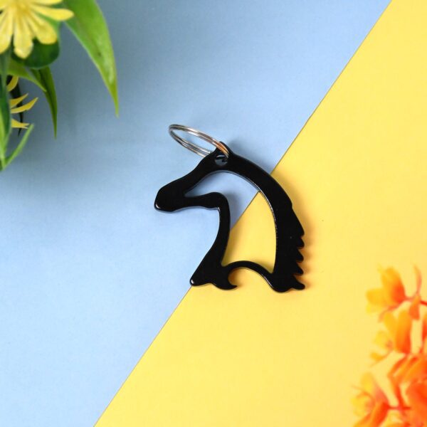 Metal Horse Face Shaped Keychain (1 Pc) - Front View by Nari Haat, Indian ethnic wear, women clothing, designer suit
