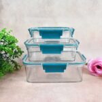 Multipurpose Plastic Containers / Lunch Boxes (3 Pcs Set / 1500, 750, 350 ML Approx) - Back View by Nari Haat, Indian...