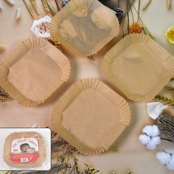 Square Air Fryer Disposable Paper Liner  (50 Pcs Set / 160mmx45mm) - Front View by Nari Haat, Indian ethnic wear, wom...