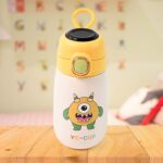 Stainless Steel Single Wall Insulated Flip Lid Kids Water Bottle (300 ML Approx) - Back View by Nari Haat, Indian eth...