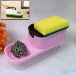 2 in 1 Plastic Dish Soap Liquid Dispenser Sponge Holder ,Sabudani  (1 Set) - Front View by Nari Haat, Indian ethnic w...