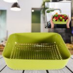 Multipurpose Small Plastic Kitchen Basket, Vegetables and Fruits Washing, (20x17 Cm) - Front View by Nari Haat, India...