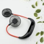 Hand Free Personal Fan - Portable USB Battery Rechargeable With Battery Comaprtment Mini Fan - Headphone Design Weara...