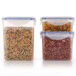 Rectangle Food Storage Containers: Airtight, Leak-Proof Lids (3-Pack, Clear ABS) - Full Detail by Nari Haat, Indian e...