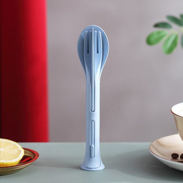 3 in 1 Reusable Spoon, Knife Forks Tableware, Spoon (3 Pcs Set) - Front View by Nari Haat, Indian ethnic wear, women ...