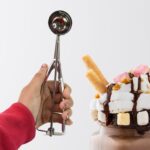 Stainless Steel Ice Cream Scoop (1 Pc) - Back View by Nari Haat, Indian ethnic wear, women clothing, designer suit